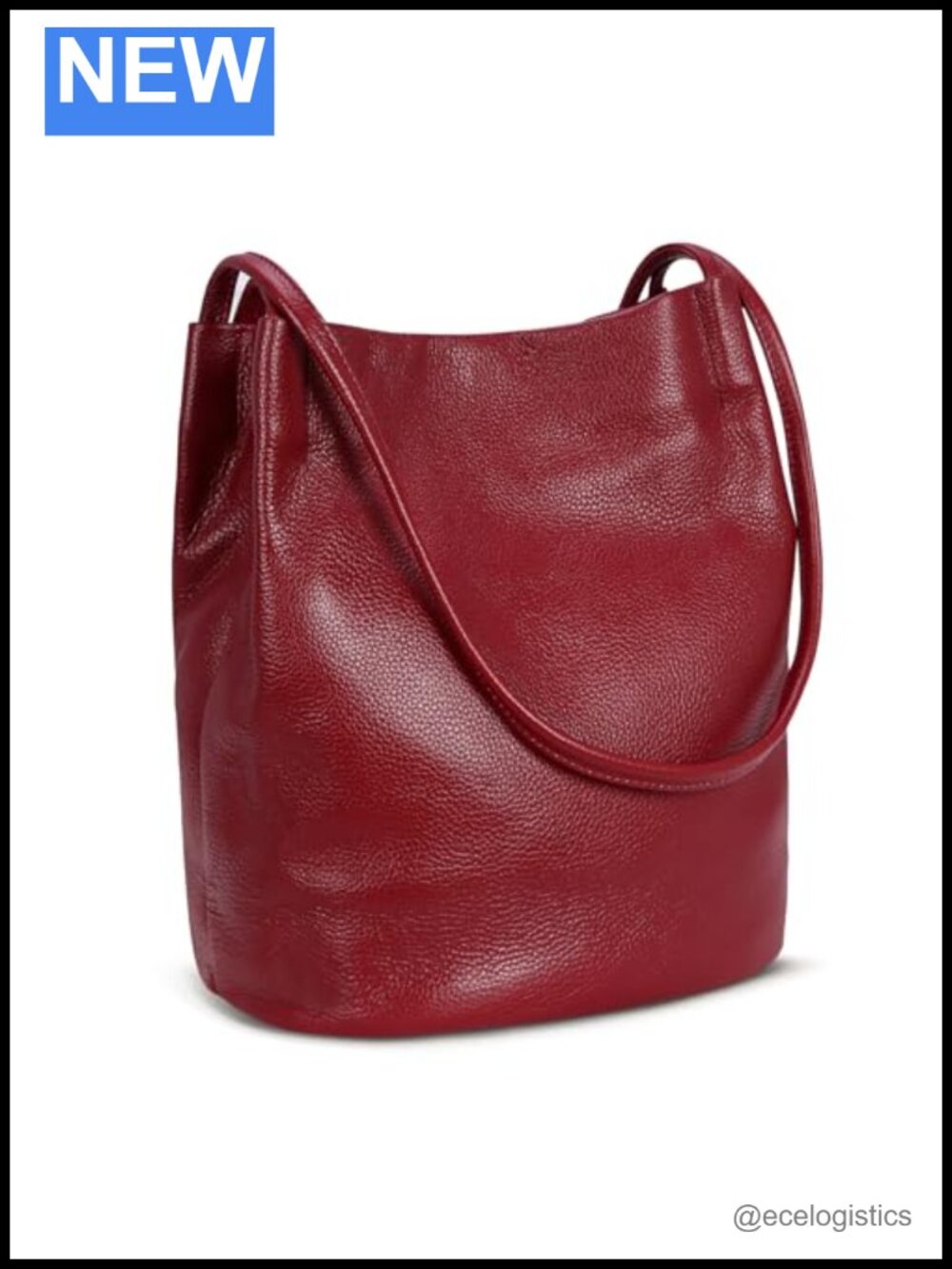 Genuine Leather Bucket Tote Hobo Shoulder Purse Work Bag